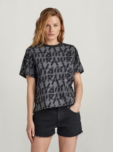 Calligraphy Allover Boxy Top